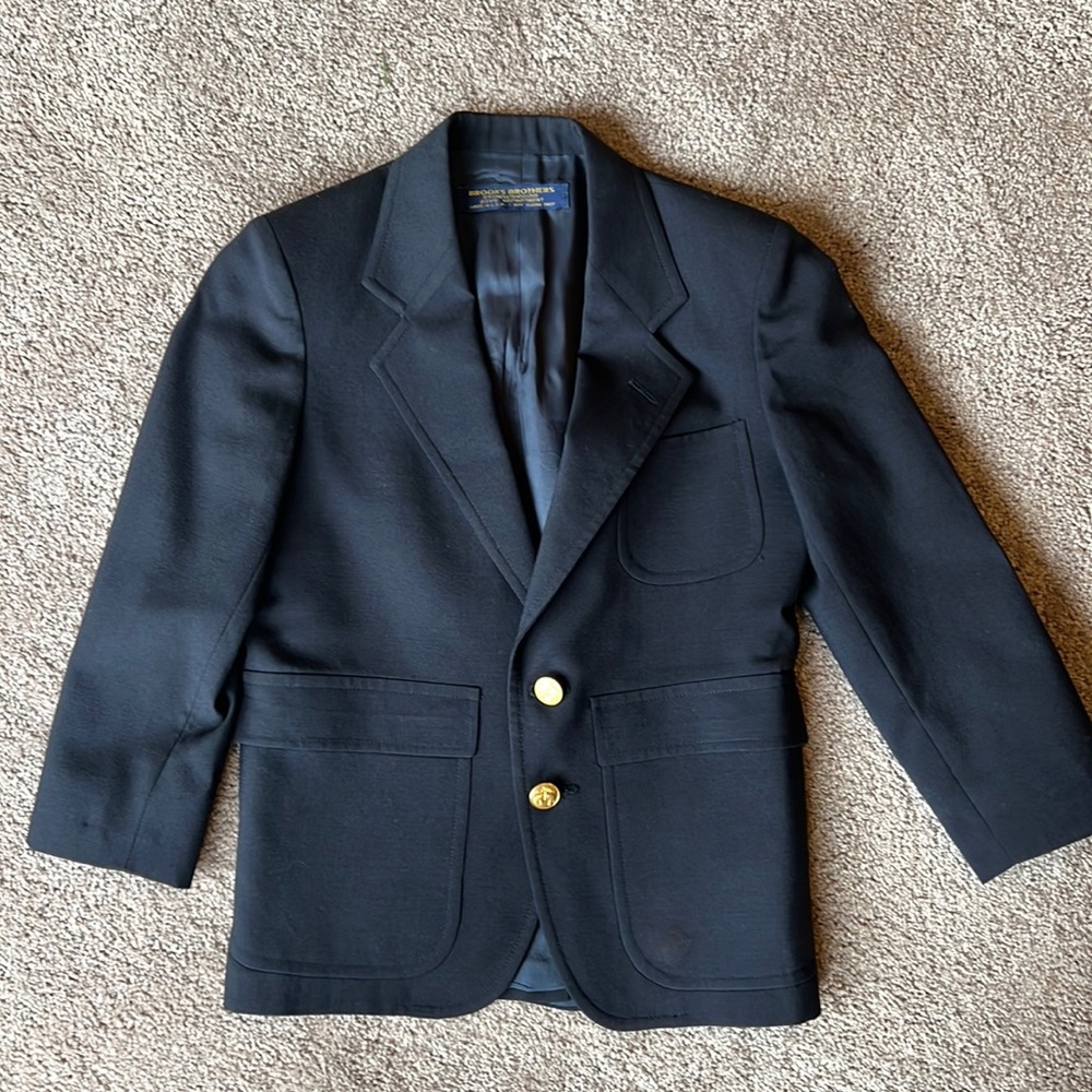 Brooks Brothers Boys Navy Blazer Sports Coat (size unk-see measurements)